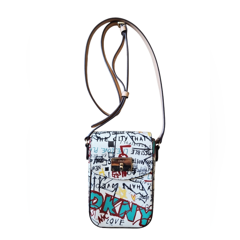 DKNY graffiti crossbody bag, white